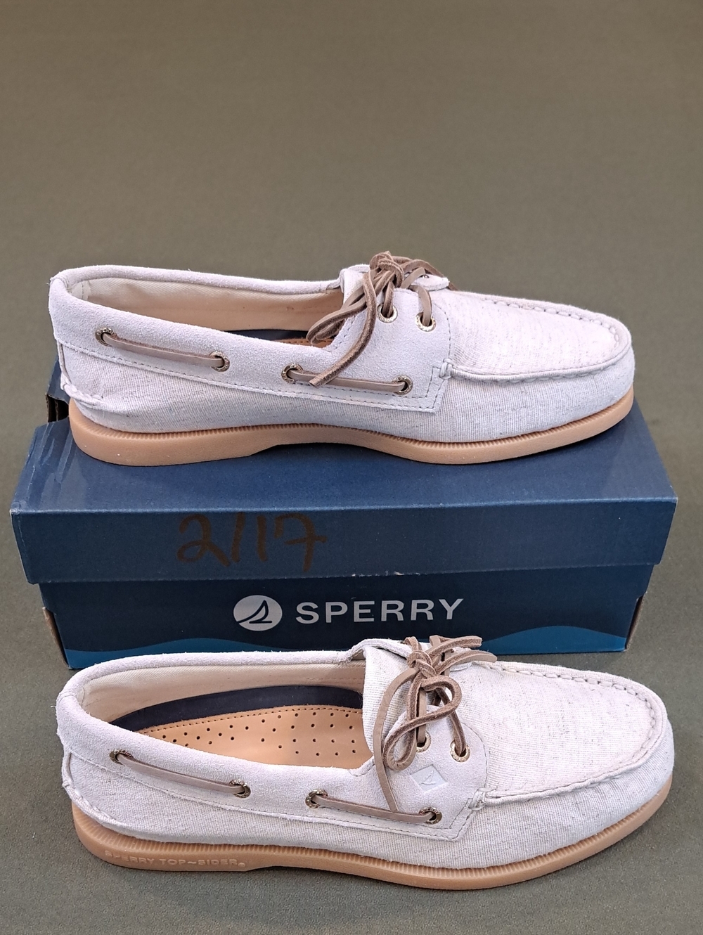 Sperry Authentic Original™ 2-Eye Boat Shoe - Color: Light Beige - Size: Men 8.5